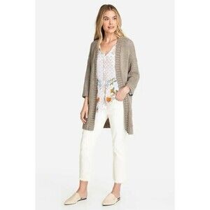 Johnny Was Veggie Dye Cardigan Open Front Chunky Knit Thick Medium Timeless Boho